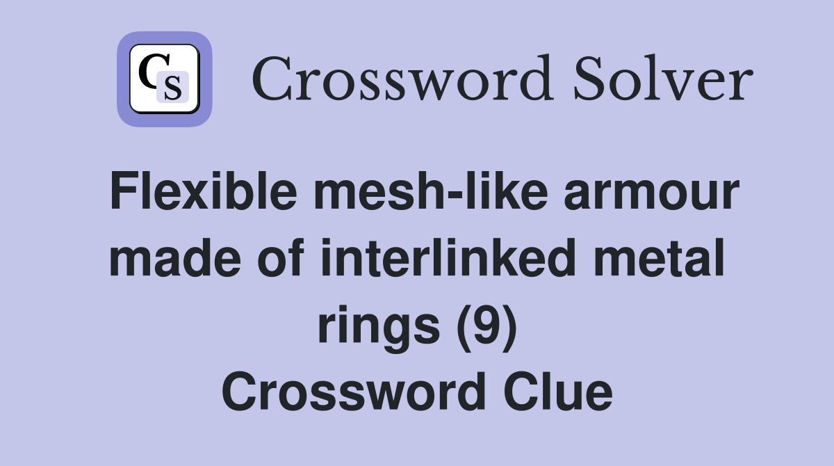 Flexible meshlike armour made of interlinked metal rings (9